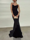 Sheath/Column Cowl Neck Jersey Sweep Train Prom Dresses #Milly020116551
