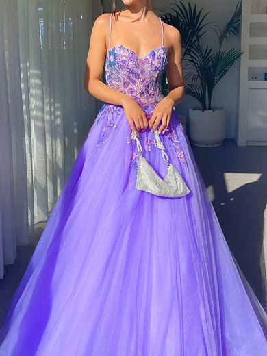 Ball Gown Sweetheart Tulle Prom Dresses With Appliques #Milly020116570