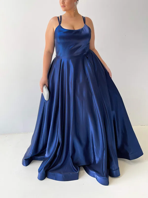 Ball Gown Scoop Neck Satin Floor-length Prom Dresses #Milly020116580