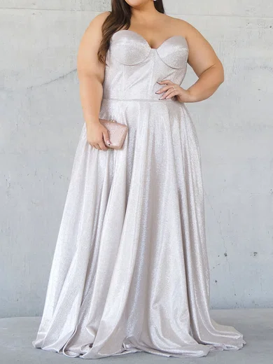 Ball Gown Sweetheart Shimmer Crepe Sweep Train Pockets Prom Dresses #SALEMilly020116582