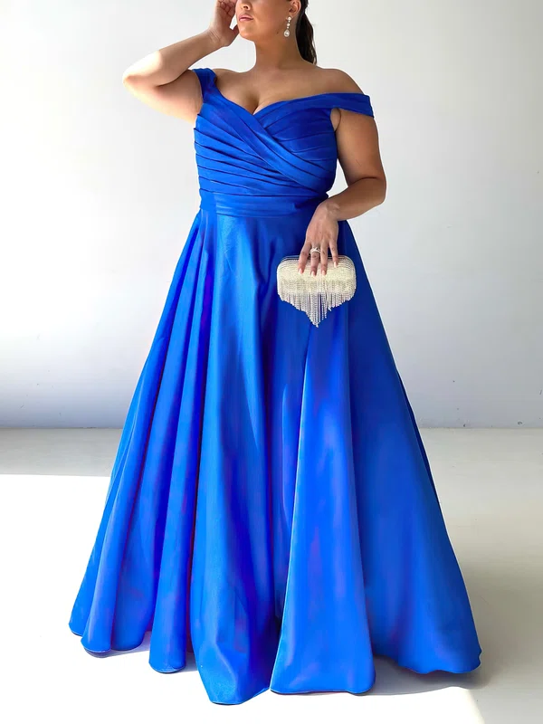 Ball Gown Off-the-shoulder Satin Floor-length Ruffles Prom Dresses #Milly020116588