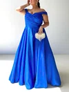 Ball Gown Off-the-shoulder Satin Floor-length Ruffles Prom Dresses #Milly020116588