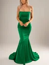 Trumpet/Mermaid Square Neckline Silk-like Satin Sweep Train Prom Dresses #Milly020116629