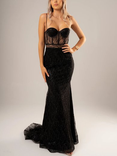 Sheath/Column Sweetheart Sequined Sweep Train Prom Dresses #Milly020116685