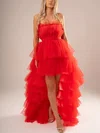 Ball Gown/Princess Asymmetrical Straight Tulle Tiered Prom Dresses #Milly020116734