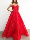 Ball Gown V-neck Lace Floor-length Prom Dresses #Milly020116745