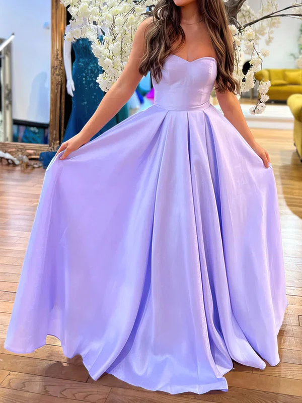Ball Gown Satin Floor-length Strapless Prom Dresses #Milly020116747