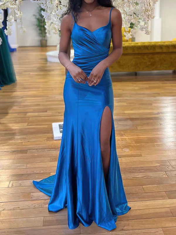Mermaid Sweetheart Satin Prom Dresses With Ruched #Milly020116765