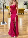 Sheath/Column Sweetheart Satin Prom Dresses With Ruched #Milly020116766