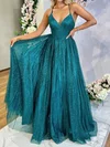 Ball Gown V-neck Tulle Prom Dresses With Ruched #Milly020116778
