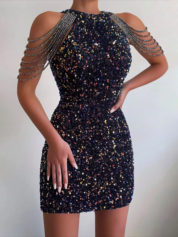 Beaded Shoulder Sequin Mini Dress #Milly020116888