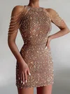 Beaded Shoulder Sequin Homecoming Dresses #Milly020116888