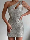 Sparkly Bodycon Sequin One-Shoulder Cut Out Homecoming Dresses #Milly020116911