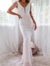 Sheath/Column V-neck Floor-length Formal Dresses With Beading PT020116932