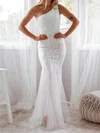 Sheath/Column One Shoulder Tulle Floor-length Formal Dresses PT020116952