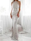 Sparkly Sheath/Column Sequin High Neck Beaded Formal Dresses PT020116953