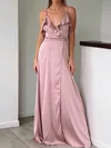 A-line V-neck Satin Floor-length Formal Dresses PT020116989