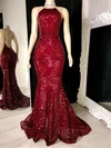 Trumpet/Mermaid Scoop Neck Sweep Train Formal Dresses PT020117181