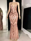 Sheath/Column V-neck Floor-length Formal Dresses PT020117196