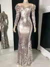 Sparkly Sheath/Column Sequin Long Sleeve Formal Dresses PT020117228