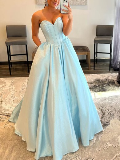 Ball Gown Sweetheart Shimmer Crepe Floor-length Pockets Prom Dresses #SALEMilly020113372