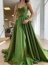 Ball Gown Sweetheart Satin Sweep Train Bow Prom Dresses #SALEMilly020107557