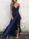 Sheath/Column Cowl Neck Silk-like Satin Ankle-length Split Front Prom Dresses #SALEMilly020106589