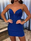 Corset Bodycon Glitter V-neck Ruched Homecoming Dresses #Milly020117405