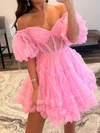 Corset Skater Tulle Ruffle Homecoming Dresses #Milly020117427