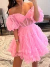 Corset Skater Tulle Ruffle Homecoming Dresses #Milly020117427