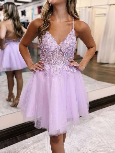 Corset Skater Tulle Appliques Homecoming Dresses #Milly020117469