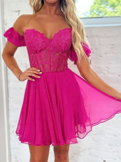 Corset Skater Chiffon Appliques Homecoming Dresses #Milly020117524