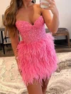 Corset Bodycon Sweetheart Feathers Homecoming Dresses #Milly020117547