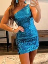 Sparkly Sequin One Shoulder Bodycon Homecoming Dresses #Milly020117551