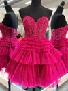 Ball Gown Sweetheart Glitter Short/Mini Homecoming Dresses With Tiered #Milly020117556