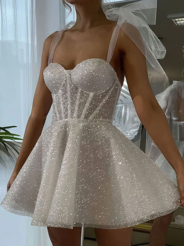 Glitter Tulle Corset Sweetheart Short Homecoming Dresses #Milly020117586