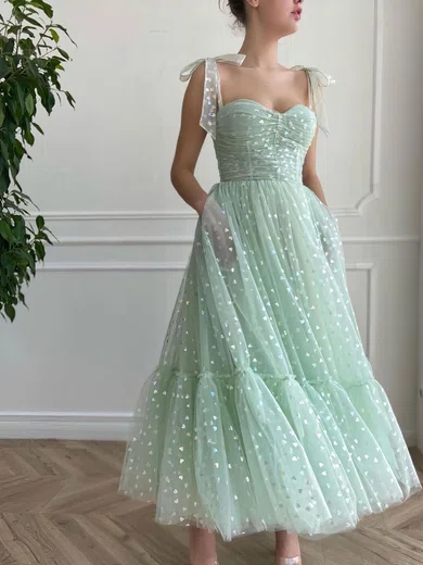 Ruched Tulle Tea-length Homecoming Dresses #Milly020117643