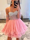 Ball Gown Sweetheart Chiffon Short/Mini Homecoming Dresses With Cascading Ruffles #Milly020117684