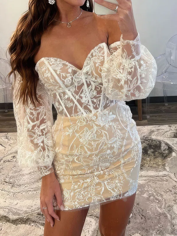 Corset Bodycon Lace Long Sleeve Homecoming Dresses #Milly020117706