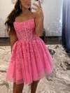 Ball Gown Straight Tulle Short/Mini Homecoming Dresses With Pearl Detailing #Milly020117707