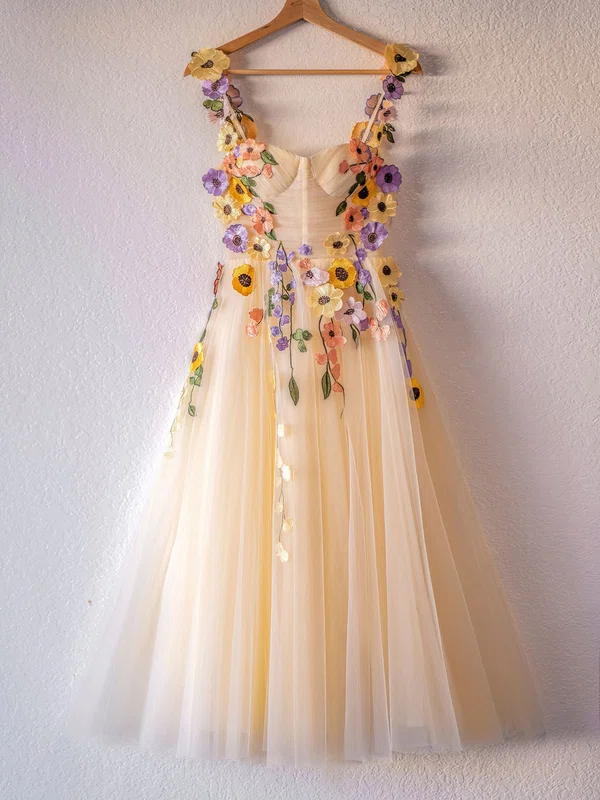 Ball Gown Tulle Sweetheart Floral Long Homecoming Dresses #Milly020117717