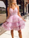Pink Floral Print Tiered Ruffle Hem Mini Dress #Milly020117720