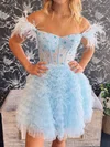 Corset Skater Tulle Feathers Ruffle Homecoming Dresses #Milly020117729