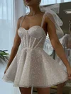 Sparkly White Sweetheart Glitter Skater Dress PT020117586