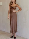 Elegant Sheath/Column Satin Cowl Neck Ruched Maxi Dress PT02023638