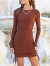 Long Sleeve Drawstring Side Bodycon Mini Dress PT02023723