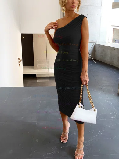 One shoulder ruched bodycon dress online