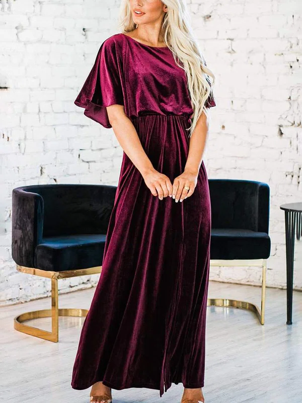 Velvet Split Maxi Dress PT02023962