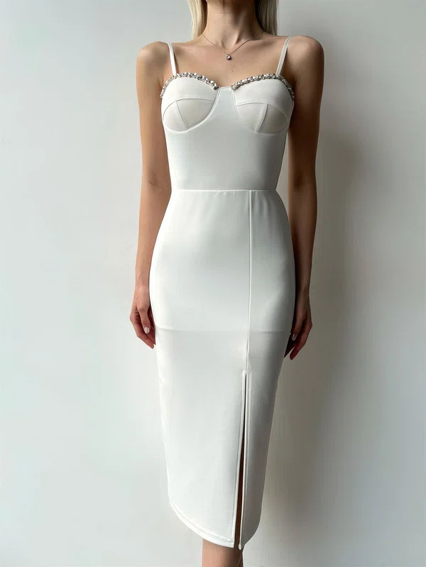 White Split Midi Dress PT02024000