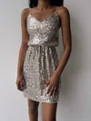 Sparkly V-neck Sequin Mini Dress PT02024029